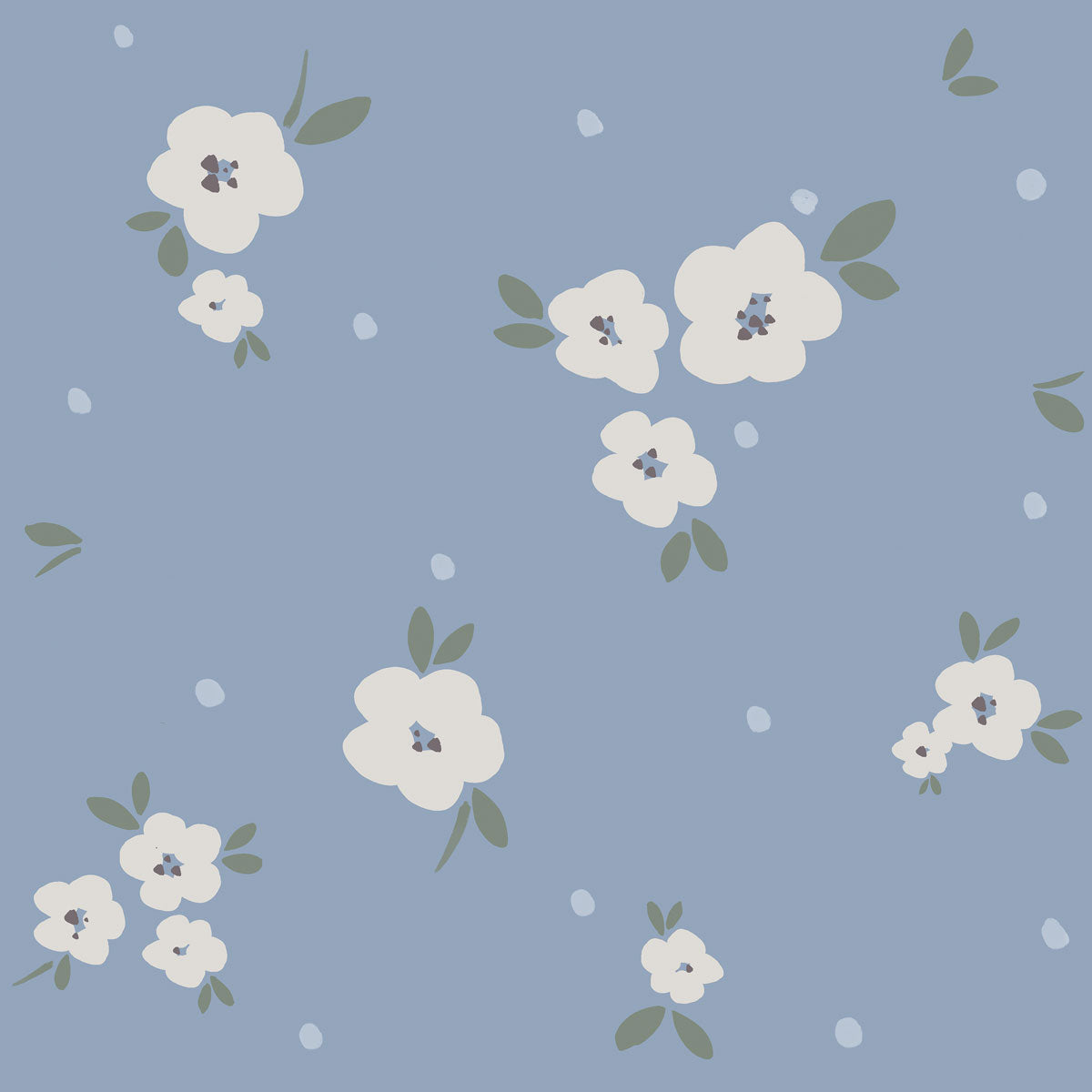 Floral Draw Blue Tapeta