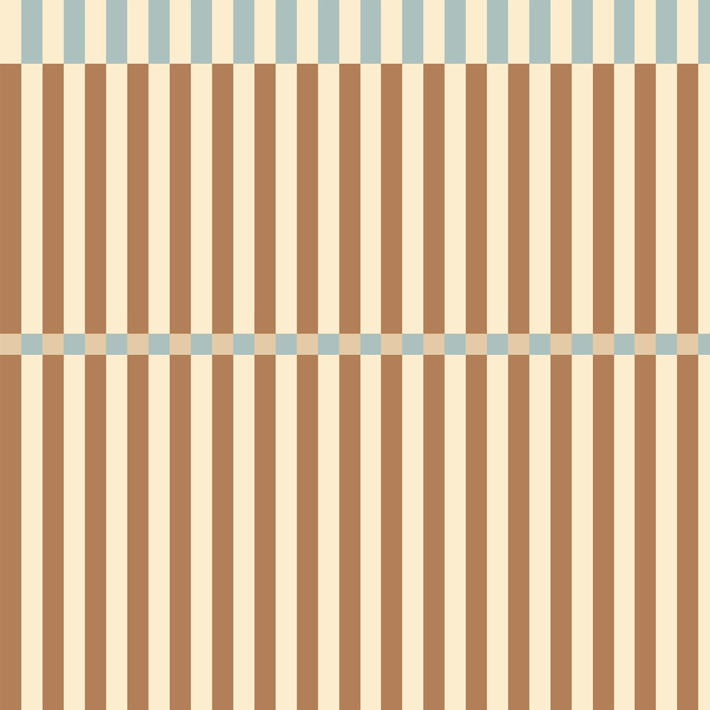 Stripes Nostalgia Brown Blue Vintage Tapeta