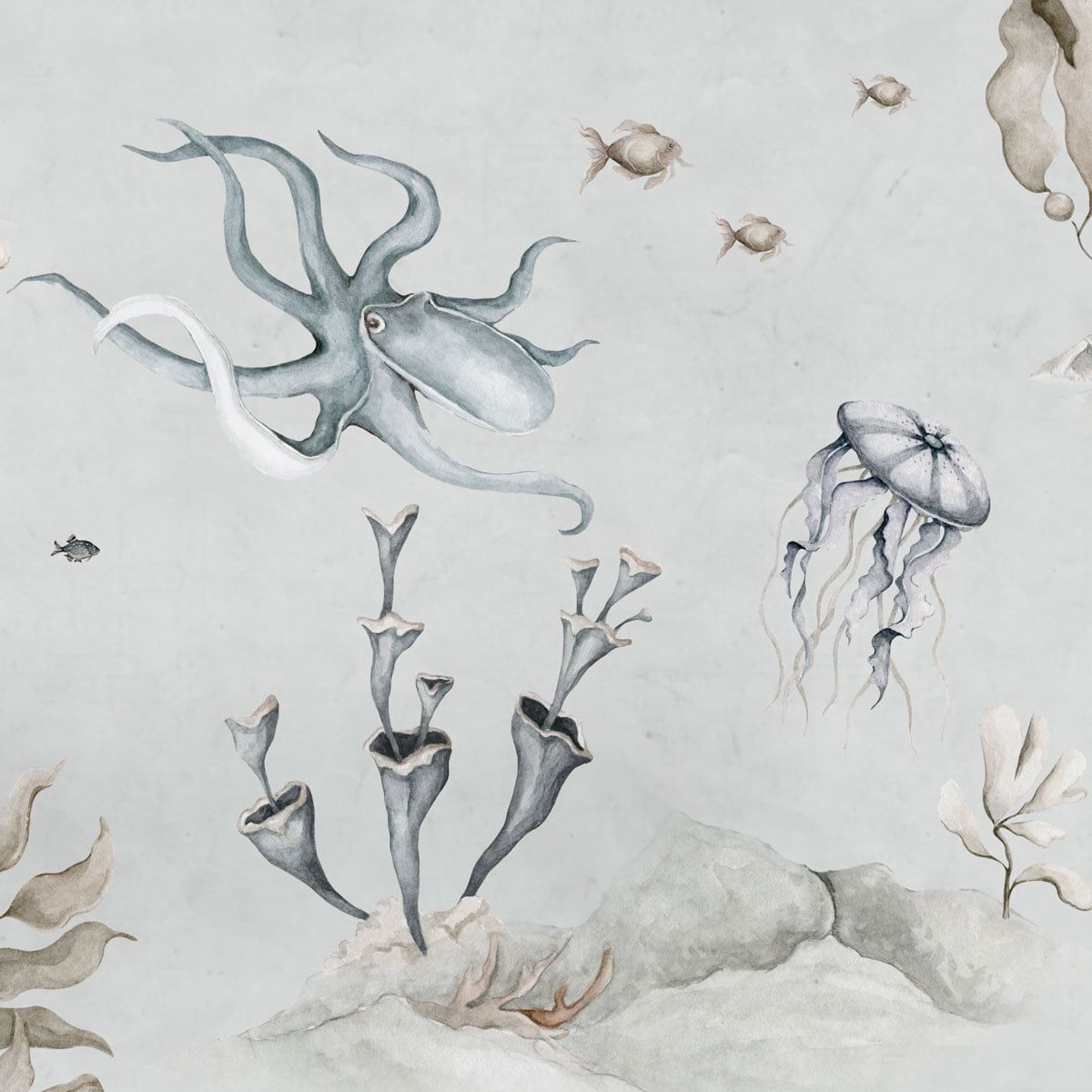 Underwater World Grey Tapeta - obrazek 5