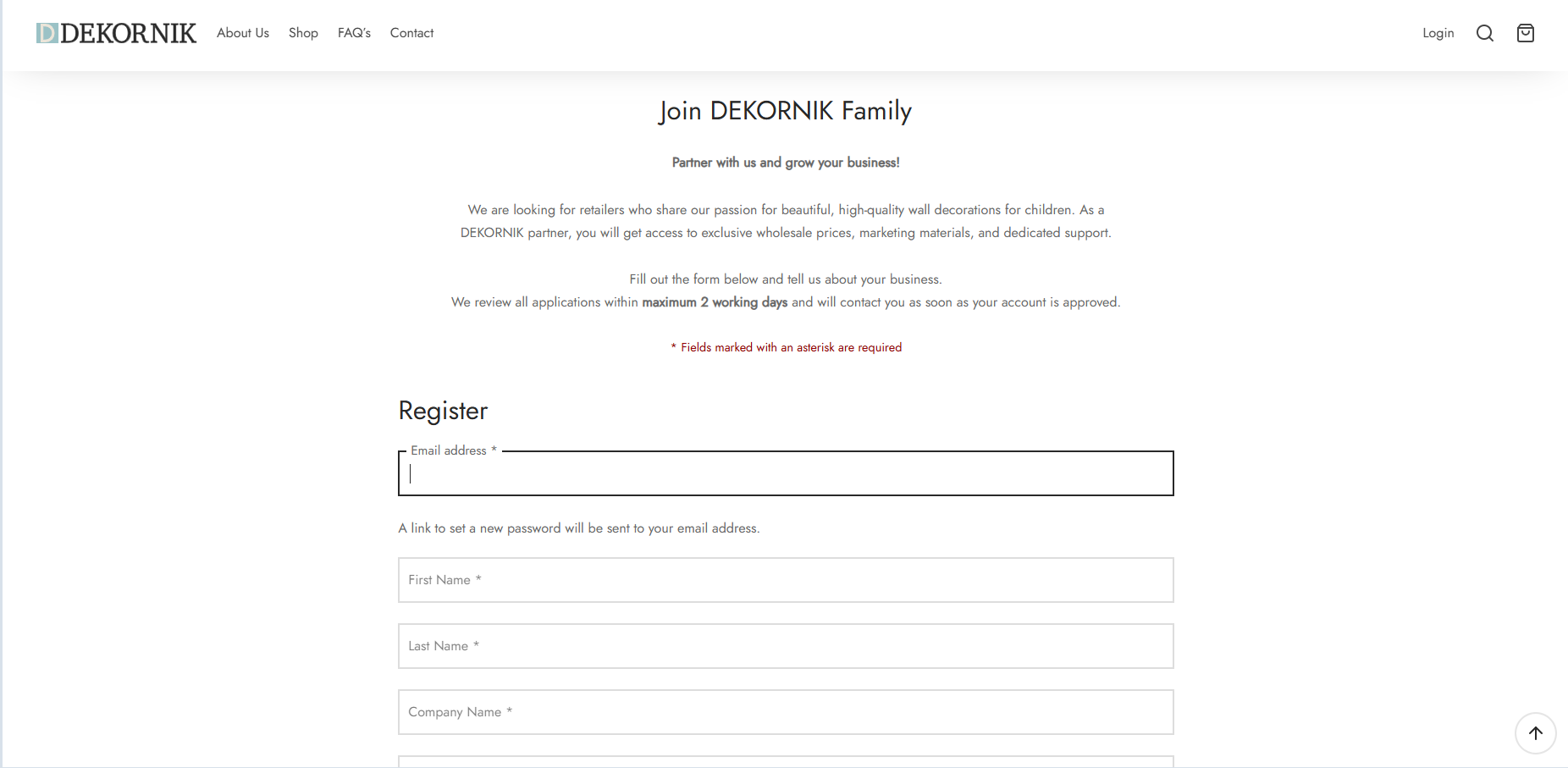 B2B Registration Form