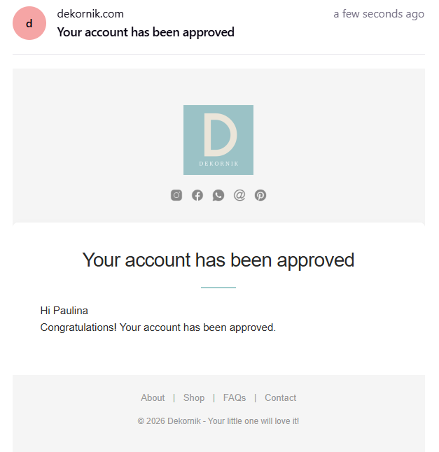 Approval Email