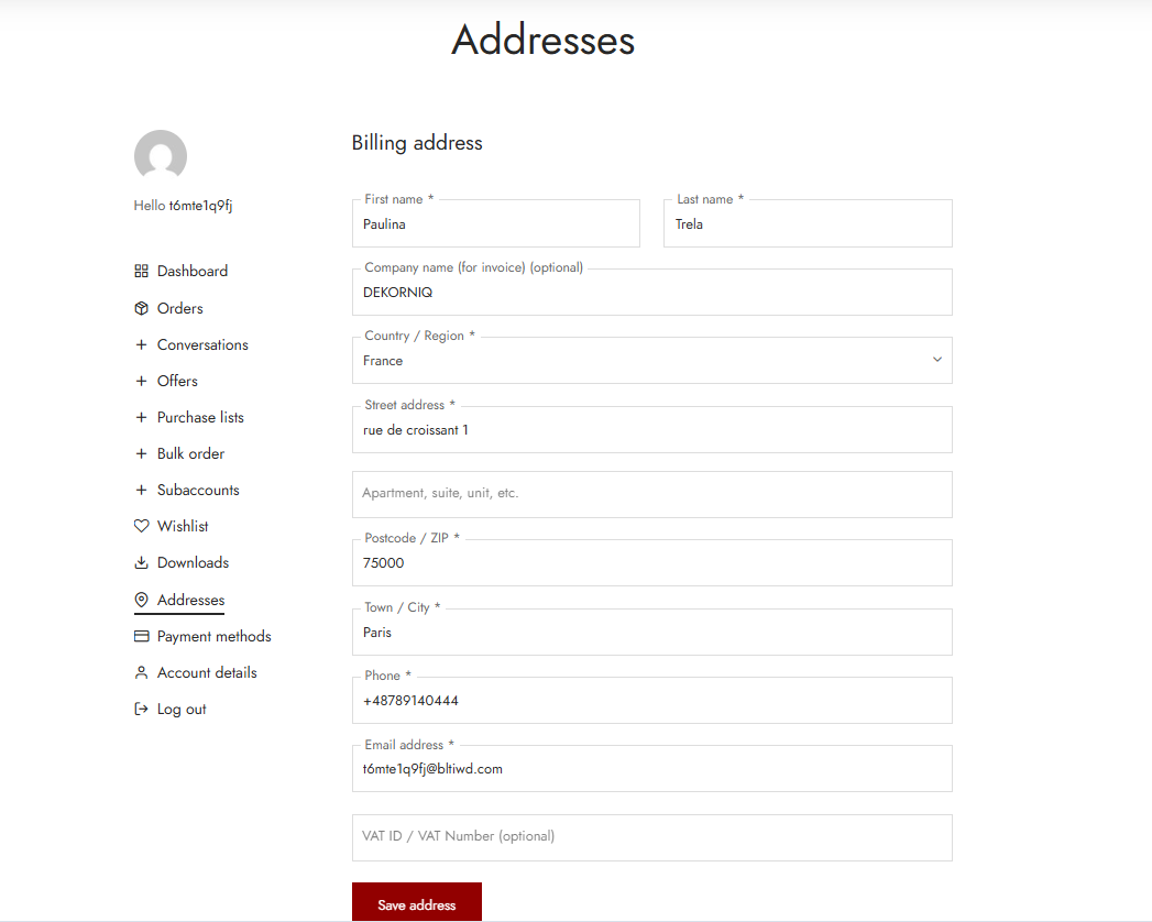 Billing Address